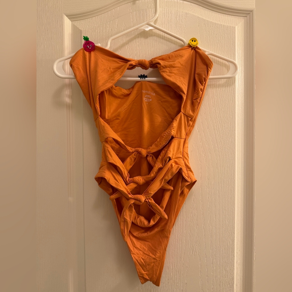 iNAMORATA Orange Cutout One-Piece Swimsuit
